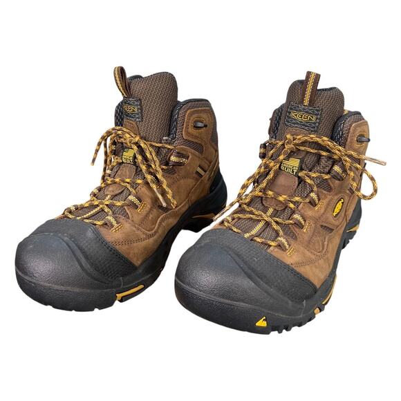 Keen Men’s Braddock Brown Leather Steel Toe Work Boot Size US 11 EE main image 7